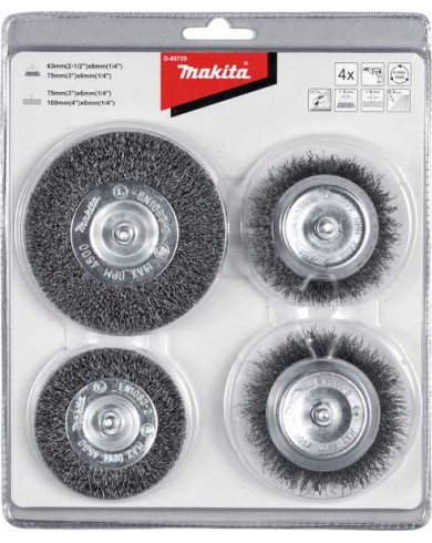4-delni set žičnih krtačk za vrtalnike Makita D-65729