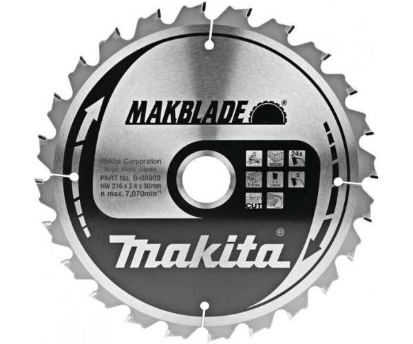 TCT MAK Blade žagin list 255 mm 48 zob za les Makita B-08888