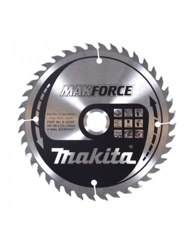 TCT MAKForce žagin list za les 160 mm (40 zob) 160x20x40Z Makita B-32297 TCT MAKForce žagin list za les 160 mm (40 zob) 160x20x40Z Makita B-32297
