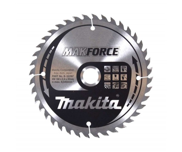 TCT MAKForce žagin list za les 160 mm (40 zob) 160x20x40Z Makita B-32297 TCT MAKForce žagin list za les 160 mm (40 zob) 160x20x40Z Makita B-32297