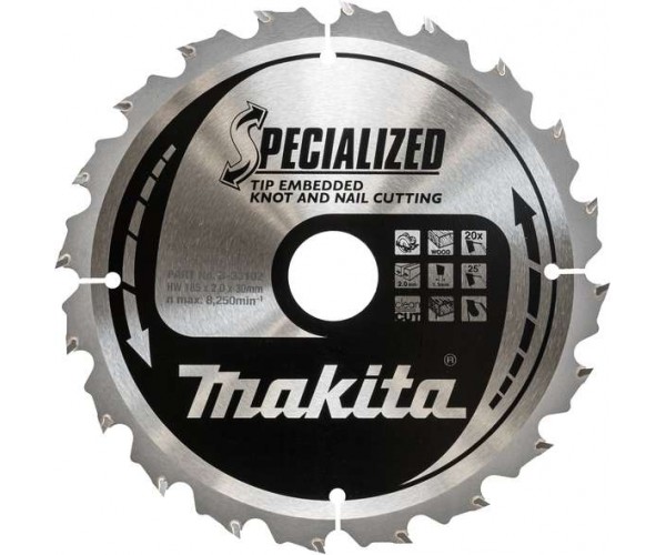 TCT žagin list za les 185 mm 40 zob za les Makita B-33174