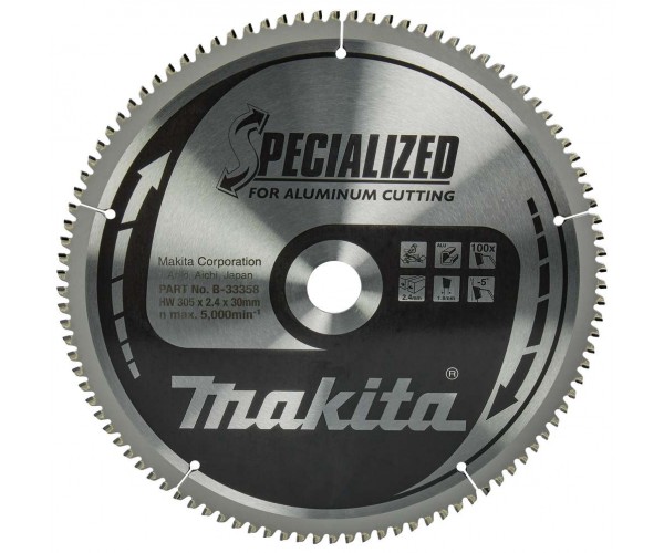 TCT Specialized žagin list za aluminij 305 mm (100 zob) 305x30x100Z Makita B-33358 TCT Specialized žagin list za aluminij 305 mm (100 zob) 305x30x100Z Makita B-33358