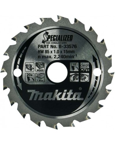 TCT žagin list za les 85 mm (16 zob) 85x15x16Z Makita B-33576