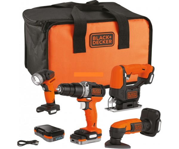 4-delni set orodja Black & Decker BDCK123S2S