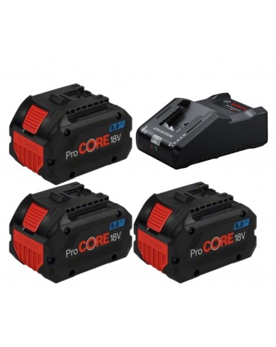 Set 3x 8.0 Ah ProCORE + polnilnik GAL 18V-160 Bosch 0615A5004Y