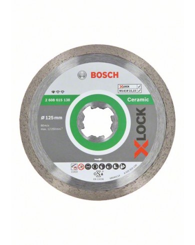 Diamantne rezalne plošče Bosch Standard for Ceramic X-LOCK 125 x 22,23 x 1,6 x 7 2608615138