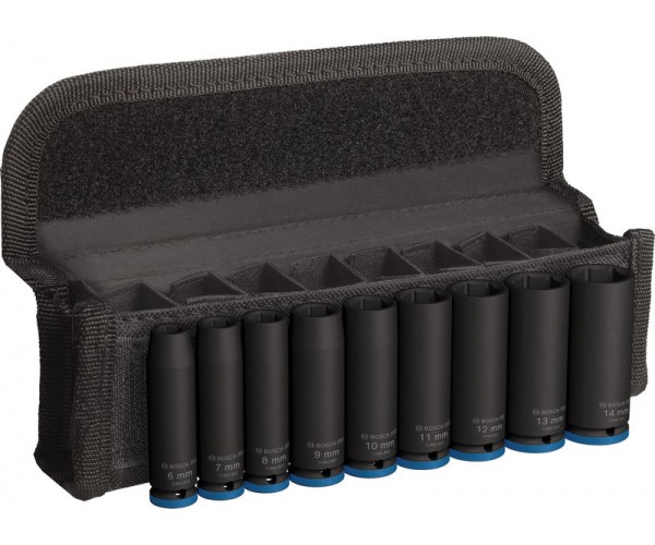 Komplet PRO Impact Socket Set Bosch, 1/4 palca, globok, 9-delni 2608003035