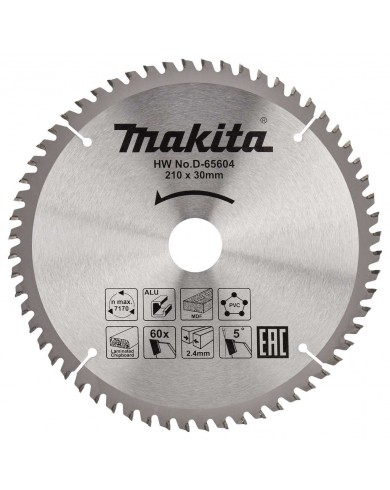 TCT žagin list Makita 210 mm 60 zob D-65604