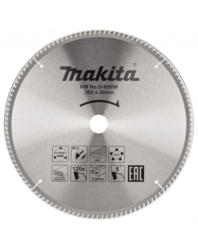 TCT žagin list večnamenski 305 mm (120 zob) 305x30x120Z Makita D-65698 TCT žagin list večnamenski 305 mm (120 zob) 305x30x120Z Makita D-65698