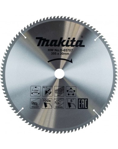 TCT žagin list večnamenski 355 mm (100 zob) 355x30x100Z Makita D-65707 TCT žagin list večnamenski 355 mm (100 zob) 355x30x100Z Makita D-65707
