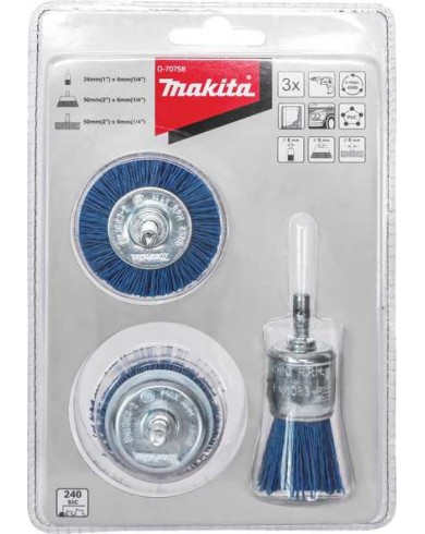 3-delni set najlonskih krtač za vrtalnike Makita D-70758