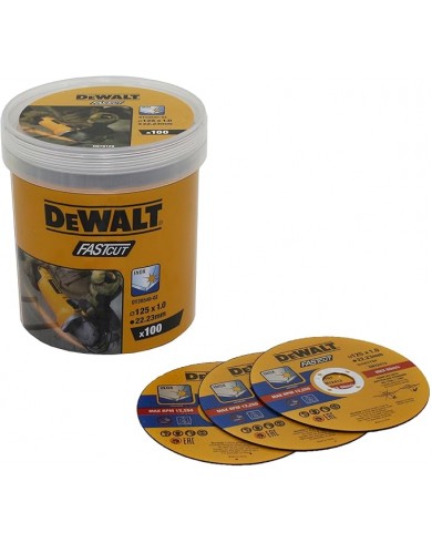 Rezalke Fast Cut za inox 125 x 1 mm – 100 kosov v vedru Dewalt DT20540