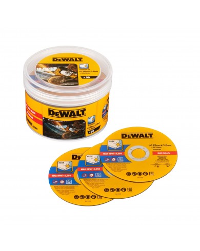 Rezalke Fast Cut za inox 125 x 1 mm – 50 kosov v vedru Dewalt DT20598