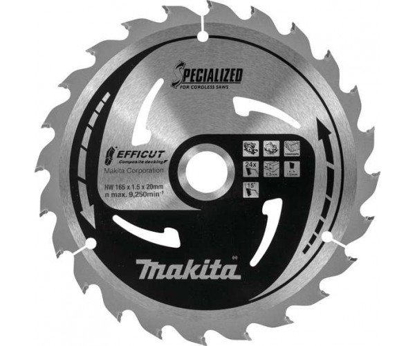 Žagin list Efficut 165x20x40Z za lesne kompozite Makita E-12158 Žagin list Efficut 165x20x40Z za lesne kompozite Makita E-12158