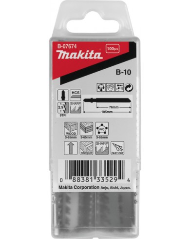 Žagini listi za vbodno žago B-10 HCS Makita B-07674 100 kos Žagini listi za vbodno žago B-10 HCS Makita B-07674 100 kos