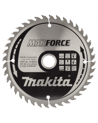 TCT MAKForce žagin list za les 160 mm (40 zob) 160x20x40Z Makita B-08420 TCT MAKForce žagin list za les 160 mm (40 zob) 160x20x40Z Makita B-08420