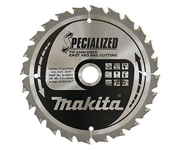 Žagin list TCT Specialized 165x20x24T Makita B-09391 Žagin list TCT Specialized 165x20x24T Makita B-09391