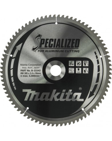 TCT Specialized žagin list za aluminij 305 mm (80 zob) 305x30x80Z Makita B-33342 TCT Specialized žagin list za aluminij 305 mm (80 zob) 305x30x80Z Makita B-33342