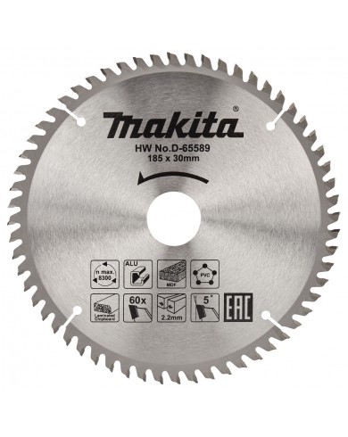 TCT žagin list večnamenski 185 mm (60 zob) 185x30x60Z Makita D-65589 TCT žagin list večnamenski 185 mm (60 zob) 185x30x60Z Makita D-65589