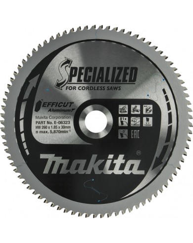TCT Efficut žagin list za aluminij 260 mm (81 zob) 260x30x81Z Makita E-06323 TCT Efficut žagin list za aluminij 260 mm (81 zob) 260x30x81Z Makita E-06323