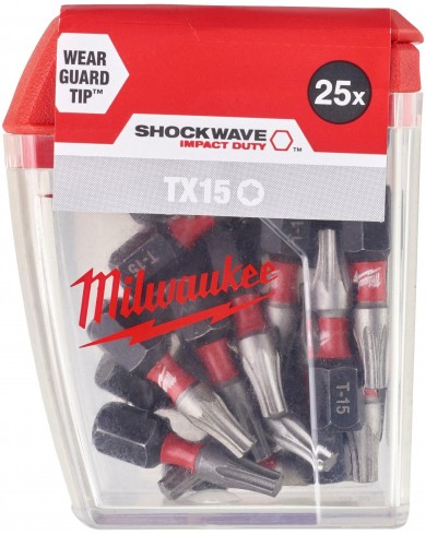 25-delni set vijačnih nastavkov TX15 25mm Milwaukee SHOCKWAVE 4932430873
