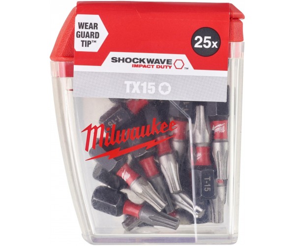 25-delni set vijačnih nastavkov TX15 25mm Milwaukee SHOCKWAVE 4932430873