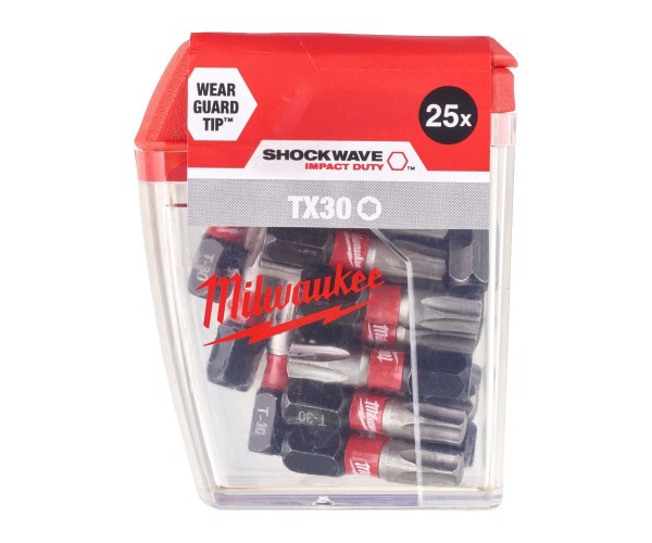 25-delni set vijačnih nastavkov TX30 25mm Milwaukee SHOCKWAVE 4932430886