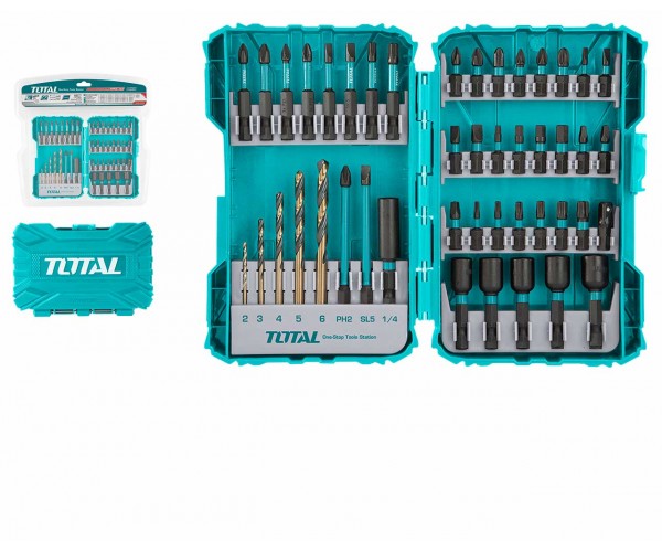 45-delni set udarnih izvijačev in svedrov/ INDUSTRIAL (TACSDL24502) Total Tools