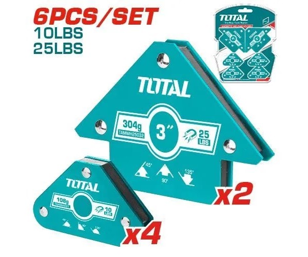 Magnetno držalo za varjenje, 6-delni set (TAMWH6002) Total Tools