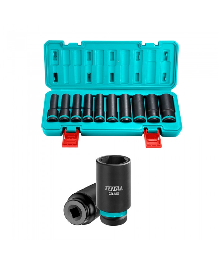 10-delni set 1/2 nastavkov za udarni ključ 2102L / INDUSTRIAL (THKISD12102L) Total Tools 10-delni set 1/2 nastavkov za udarni ključ 2102L / INDUSTRIAL (THKISD12102L) Total Tools