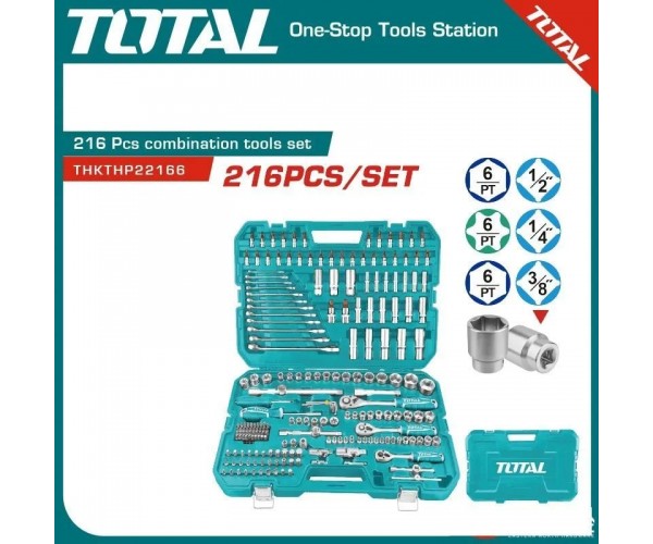 216-delni set ročnega orodja / INDUSTRIAL THKTHP22166 Total Tools