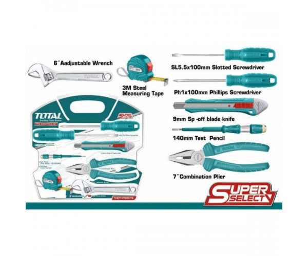 7-delni set ročnih orodij (THKTHP90076) Total Tools
