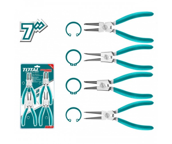 4-delni set seger koničaste ukrivljene klešče 180mm (THT114041) Total Tools