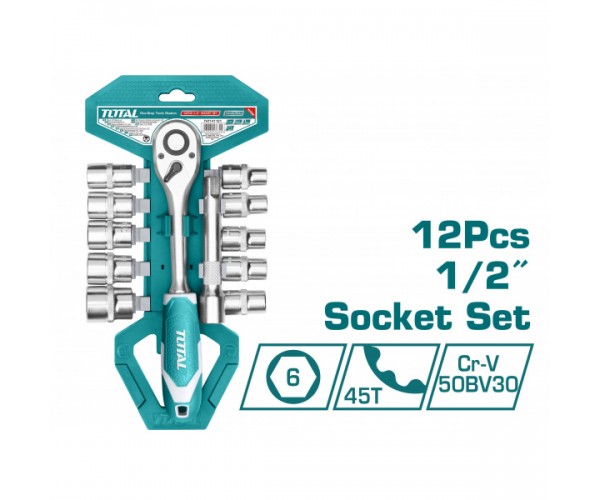12-delni set 1/2  nastavkov (žepni)/ INDUSTRIAL (THT141121) Total Tools