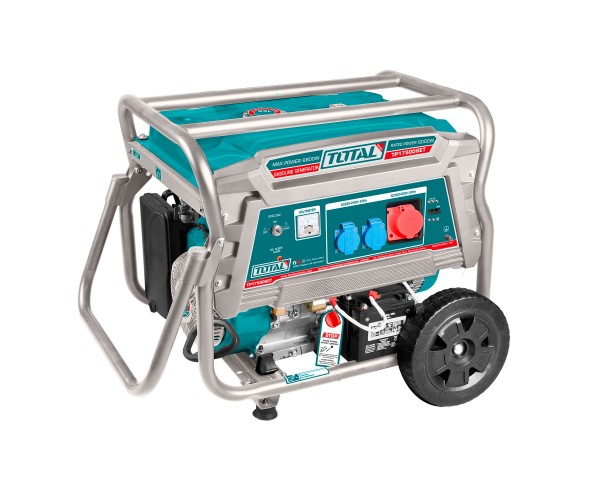3-fazni bencinski generator 6,6kW, 25L/15KM/9ur/3000rpm INDUSTRIAL (TP175006ET) Total Tools