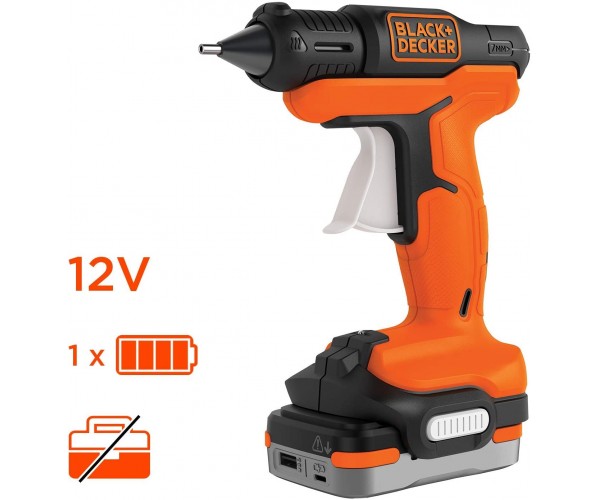 Akumulatorska pištola za lepilo Black & Decker BDCGG12S1